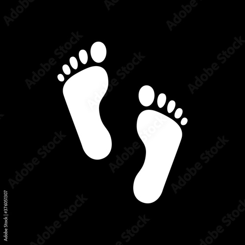 Footsteps icon or footprint silhouette