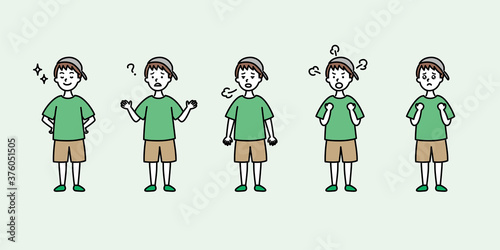 いろんなポーズの男の子B-2