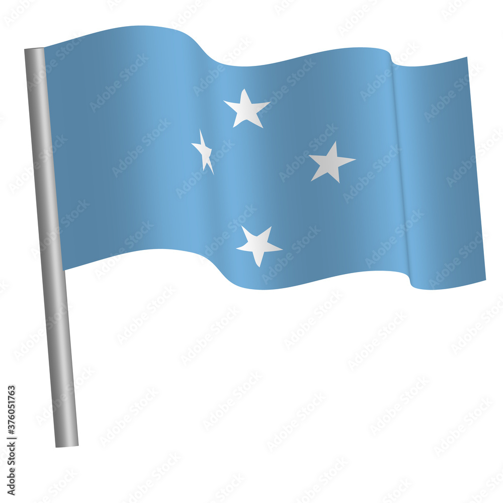 Micronesian flag waving on a pole Micronesian flag waving on a pole