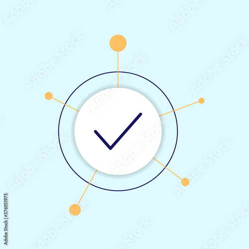 resolved. all steps have been completed concept flat design vector illustration, simple and modern style of icon, logo, sign, symbol
