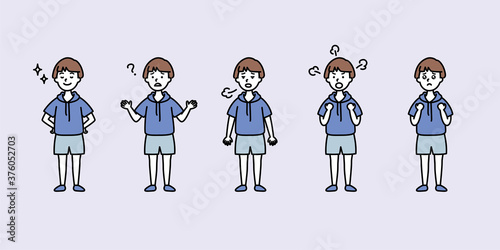 いろんなポーズの男の子C-2