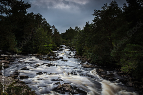The Falls of Dochart at dusk, Killin, Highlands, Scotland
