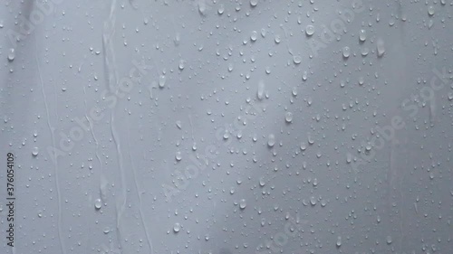 Rain and water droplets are flowing through the walls.