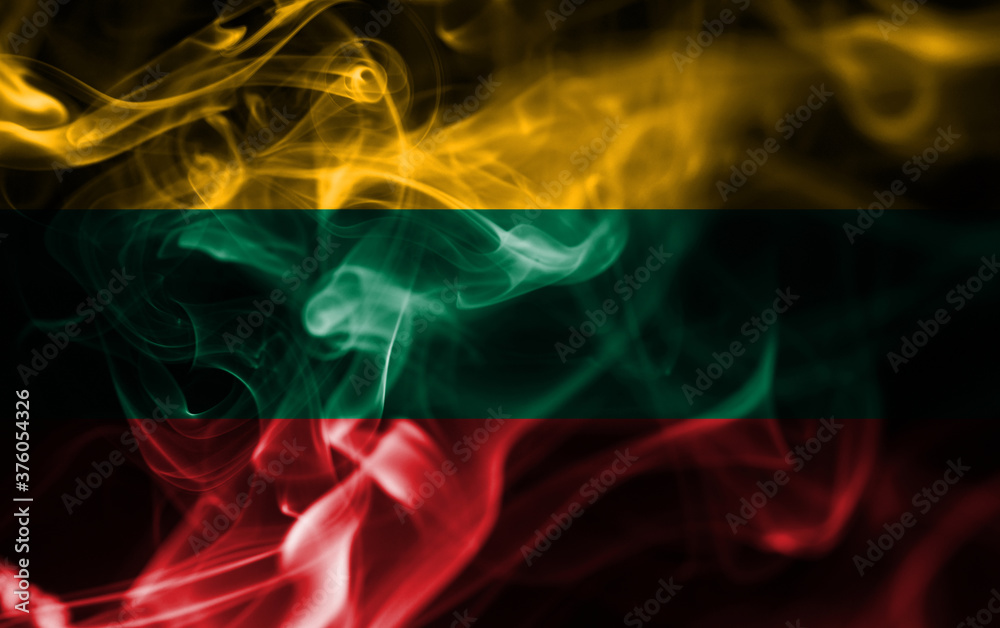 Obraz premium Lithuania smoke flag