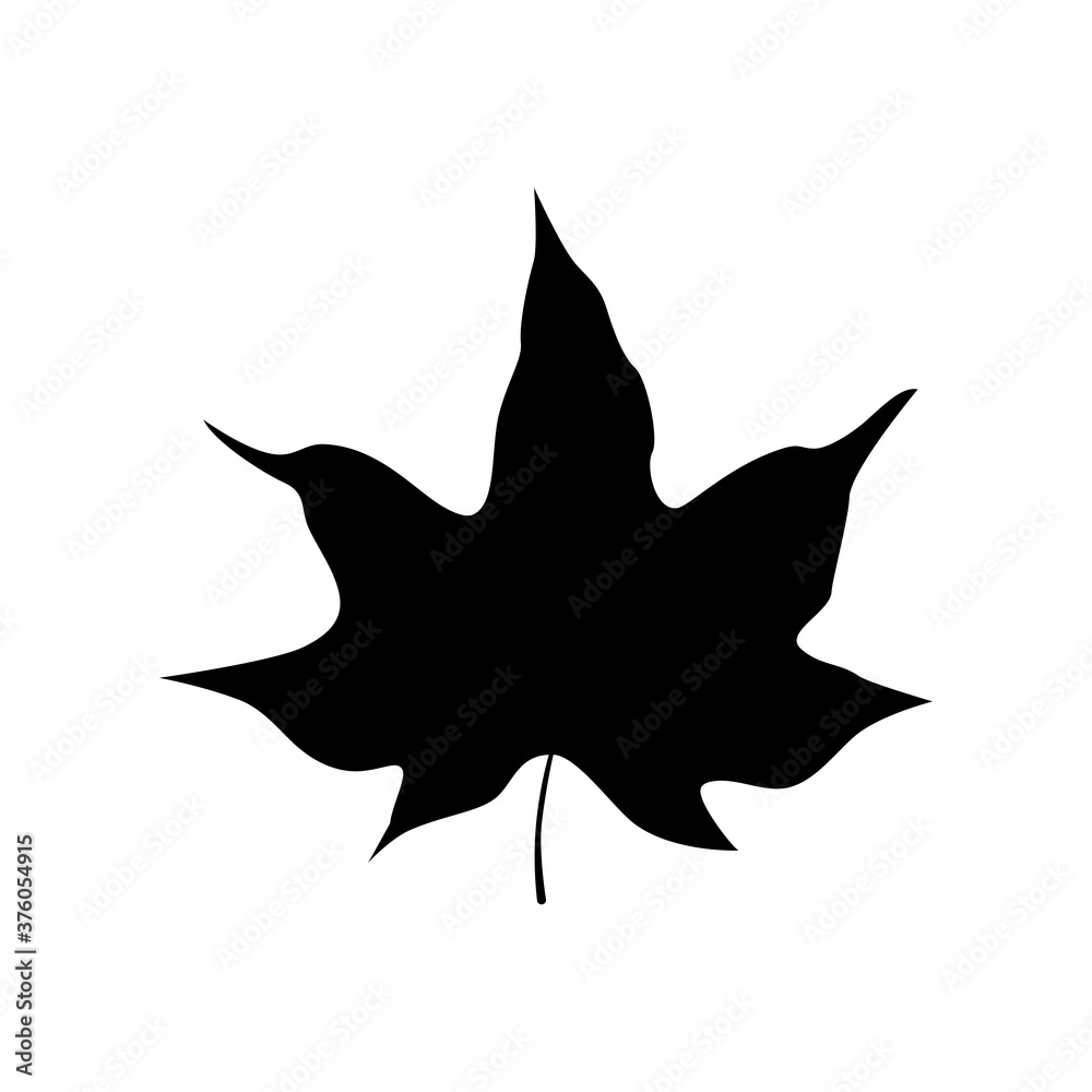 Obraz premium Maple leaf silhouette. Vector illustration. Design element isolated on white background.