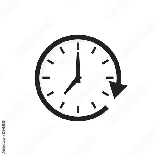 Time arrow vector icon. Clock isolated icon for wab design. Simple flat