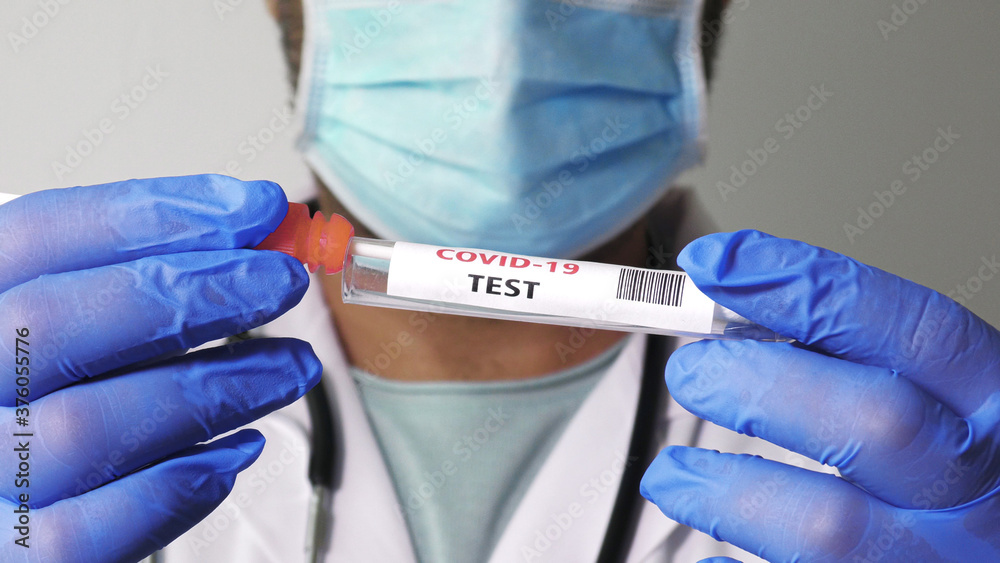 Medical has a PCR test Coronavirus COVID-19, collection process nasal samples NP and OP oral, viral DNA diagnostic procedure RT-PCR Medical has a PCR test Coronavirus COVID-19, collection process nasal samples NP and OP oral, viral DNA diagnostic procedure RT-PCR