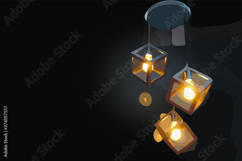 The lamp on the ceiling. vector illustration.