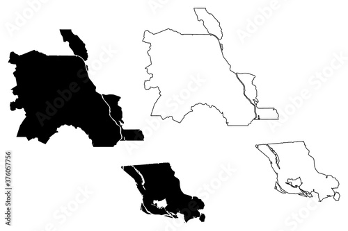 St. Martin County, Louisiana (U.S. county, United States of America, USA, U.S., US) map vector illustration, scribble sketch Saint Martin Parish map photo