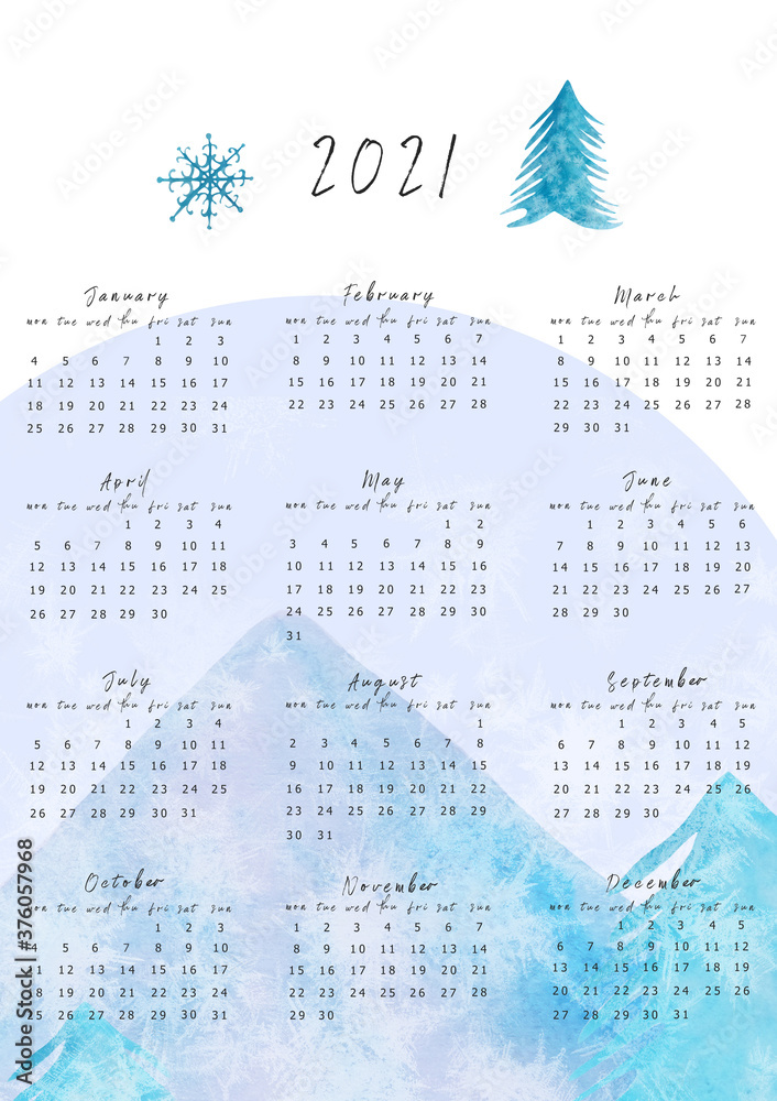 2021 Wall Calendar. 2021 Printable Planner. Family wall calendar. Year organizer. Yearly