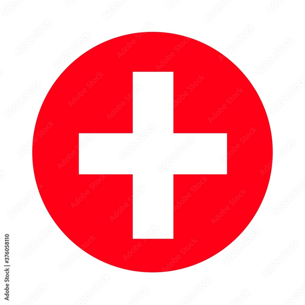 medical white Cross symbol in a red circle Stock Illustration medical white Cross symbol in a red circle Stock Illustration