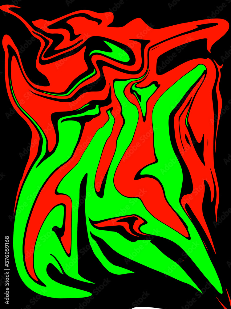 Obraz abstract light green and red watercolor luxury pattern fluid liquid light color on black.