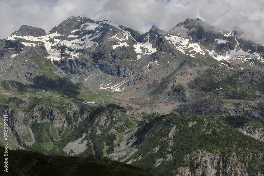 Views of the Monte Rosa massif from Colle di Bettaforca. 