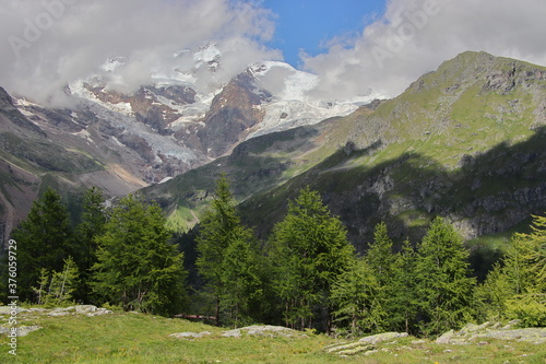 Views of the Monte Rosa massif from Colle di Bettaforca.  © Jake