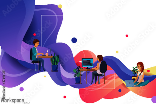Amazing Illustration of  Workspace