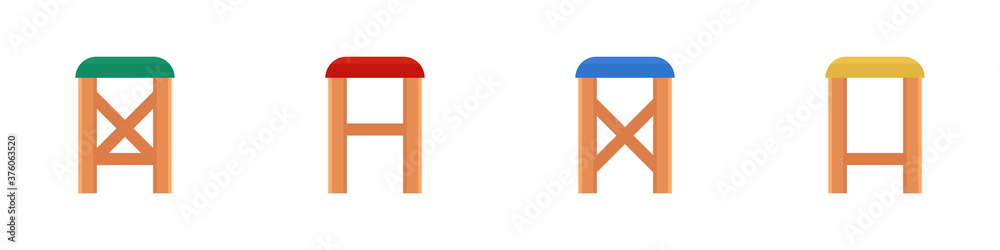 Un juego de sillas. Mueble. Estilo plano. Ilustración vectorial Un juego de sillas. Mueble. Estilo plano. Ilustración vectorial