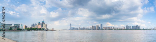 Wuhan city skyline scenery in summer  Hubei  China