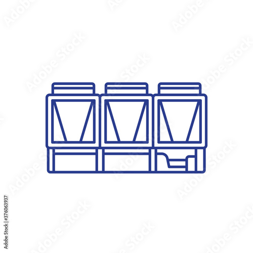 chiller, cooling system line vector art