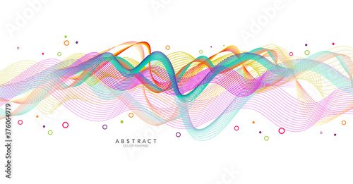 Abstract Fluid creative templates with dynamic linear waves.cards, color covers set with music notes on line wave musical notation. Geometric design - Vector 