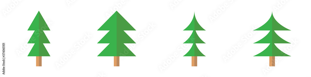 Fototapeta premium Iconos del árbol de Navidad. Conjunto. Ilustración vectorial