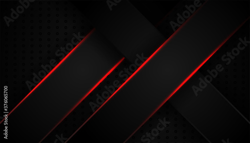abstract red light line on black background. modern luxury design vector illustration