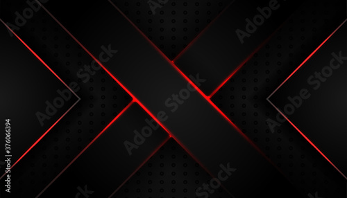 abstract red light line on black background. modern luxury design vector illustration