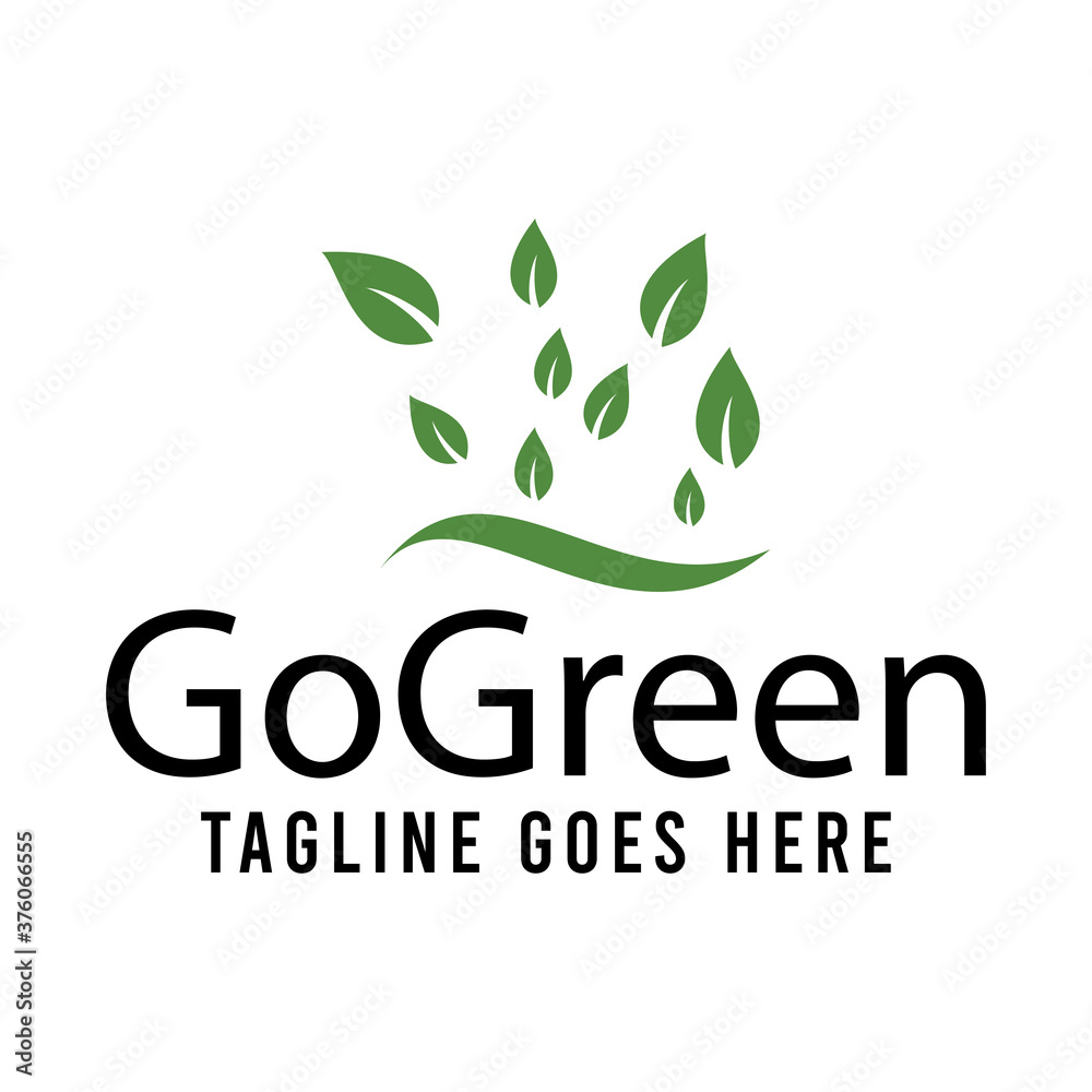 Fototapeta premium Nature leaf go green logo icon vector template.