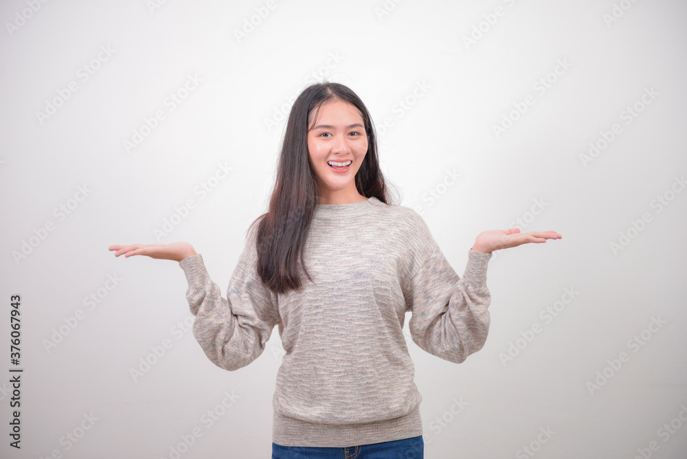 woman open hand on space area. woman open hand on space area.