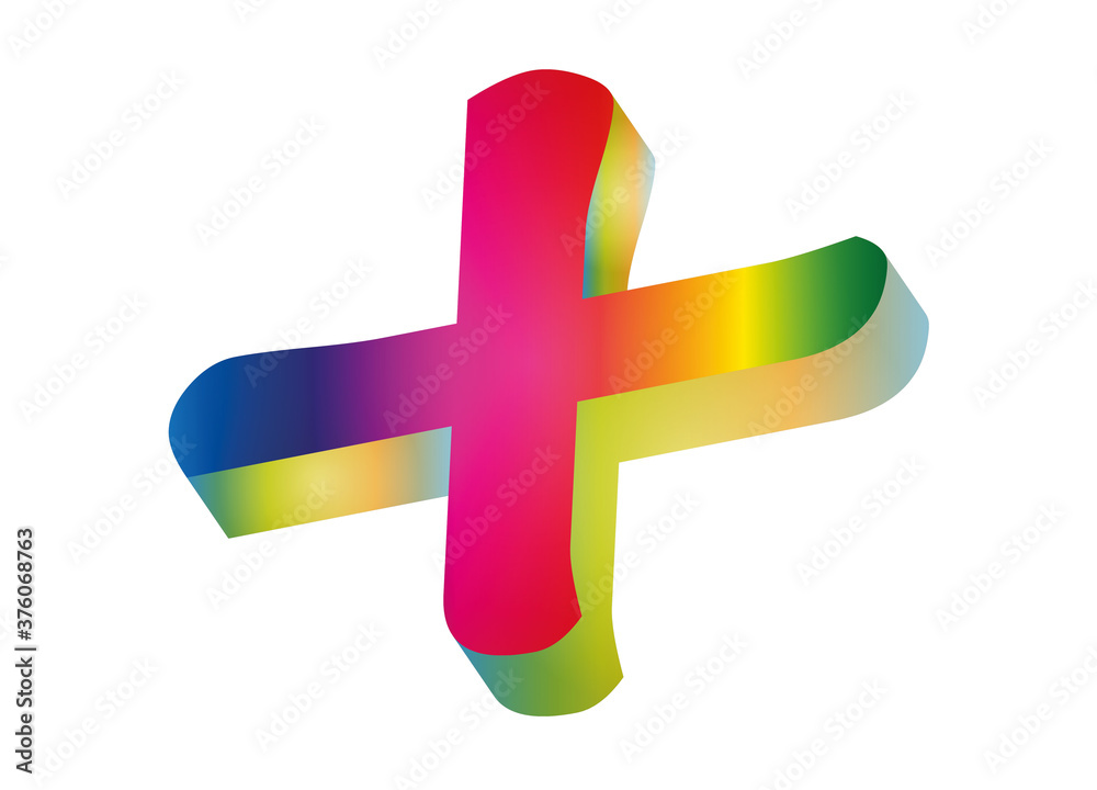 Fototapeta premium buntes Plus Zeichen in Regenbogenfarben