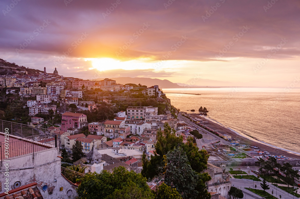 Vietri sul Mare, Italy. Wonderful sunrise view over Vietri sul Mare on the Amalfi Coast.