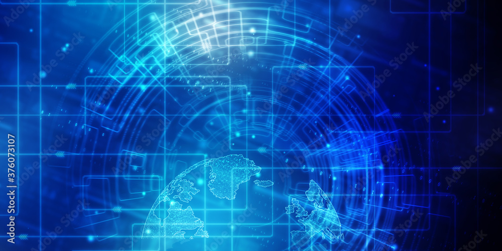 2d illustration Abstract futuristic electronic circuit technology background 2d illustration Abstract futuristic electronic circuit technology background