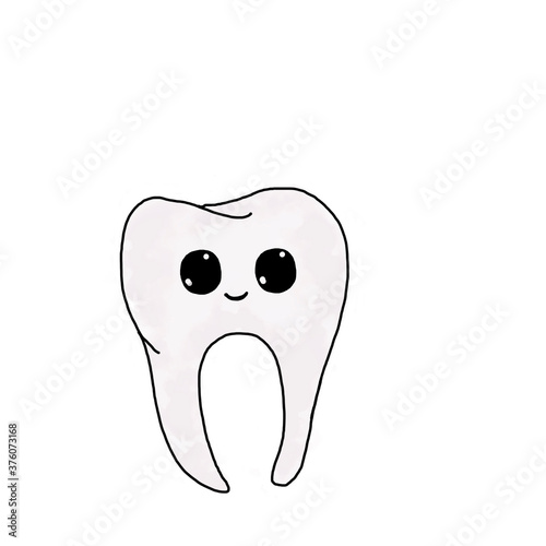 a tooth character on a white background for any projects related to dentistry and dental care.