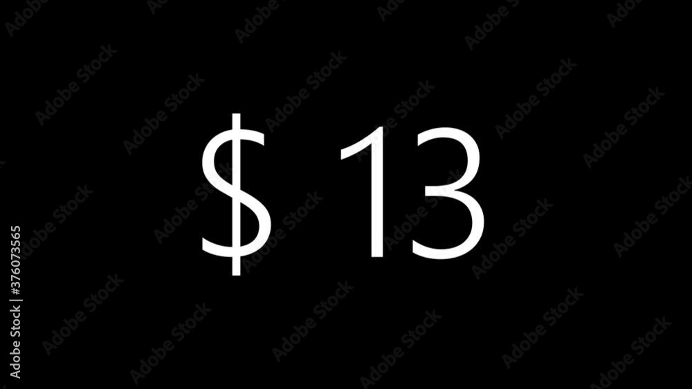 Colorful Animation of Dollars Counter. Currency Counter Isolated on Black Background. Animation with Alpha Channel Colorful Animation of Dollars Counter. Currency Counter Isolated on Black Background. Animation with Alpha Channel