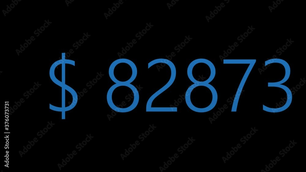 Colorful Animation of Dollars Counter. Currency Counter Isolated on Black Background. Animation with Alpha Channel Colorful Animation of Dollars Counter. Currency Counter Isolated on Black Background. Animation with Alpha Channel