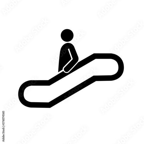 silhouette of a man on an escalator