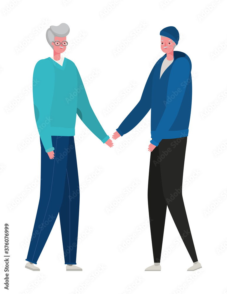 Fototapeta premium Senior men cartoons with sportswear vector design