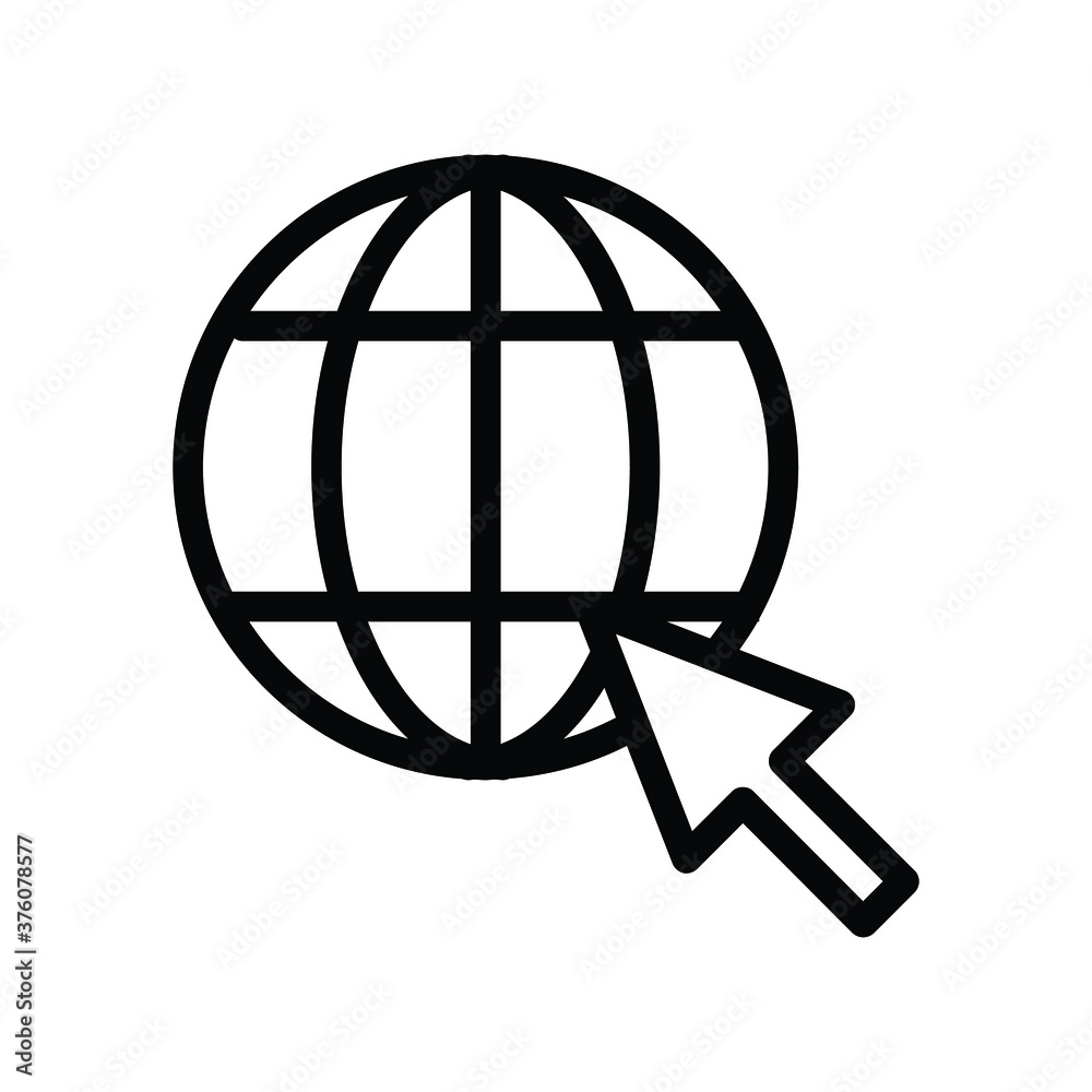 Obraz premium Click to go to website or internet line art icon for apps and websites, Vector Editable