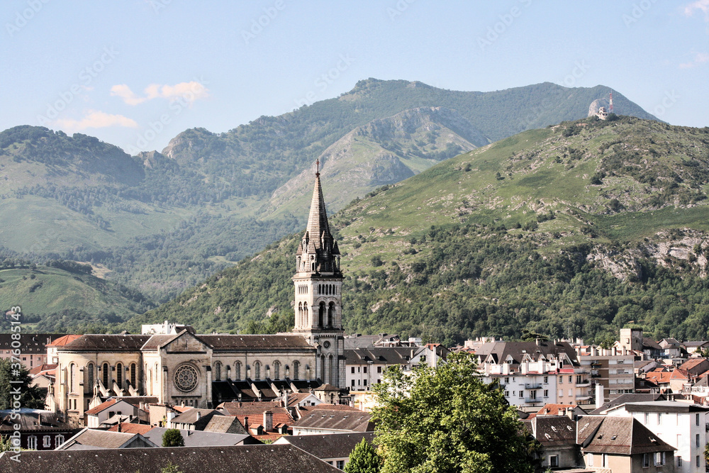 A view of Lourdes in the south of France