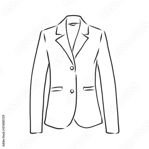 Vector illustration of women's blazer. women's classic suit jacket, vector sketch illustration