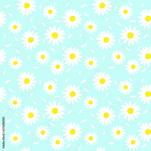 Abstract. Daisy flower background pattern seamless. design for pillow, print, fashion, clothing, fabric, gift wrap. Vector.