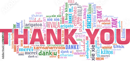 Thank you vector illustration word cloud isolated on a white background.