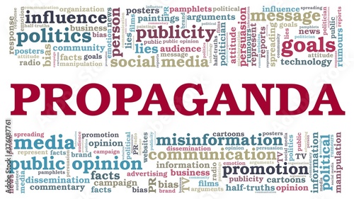 Propaganda vector illustration word cloud isolated on a white background.