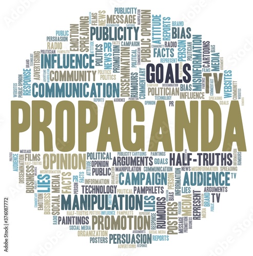 Propaganda vector illustration word cloud isolated on a white background.