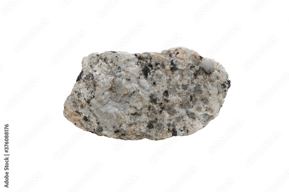 A piece of granite stone isolated on white background.