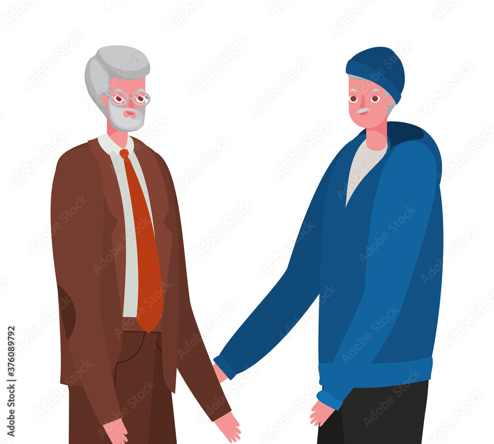 Senior men cartoons vector design Senior men cartoons vector design