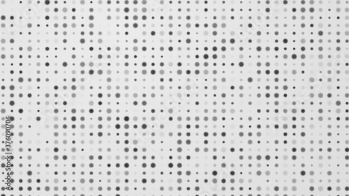 Dot white black pattern gradient texture background. Abstract technology big data digital concept. 3d rendering.