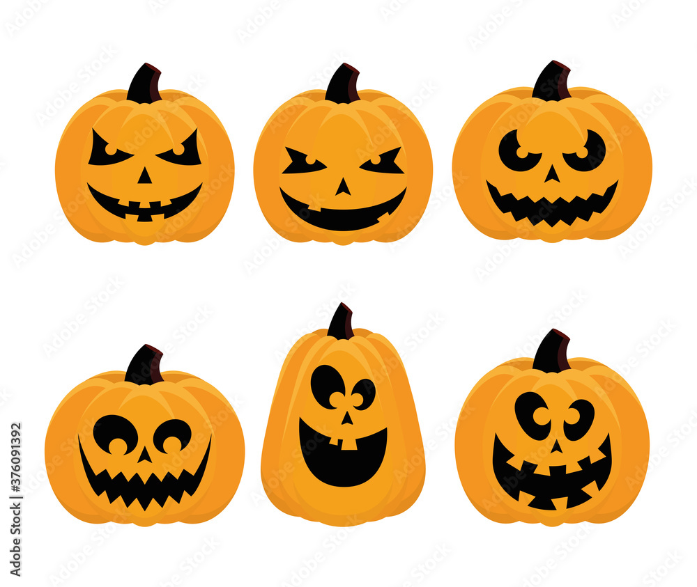 bundle of six halloween set icons bundle of six halloween set icons