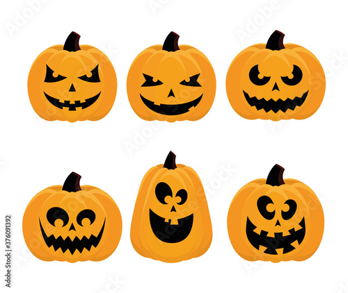 bundle of six halloween set icons