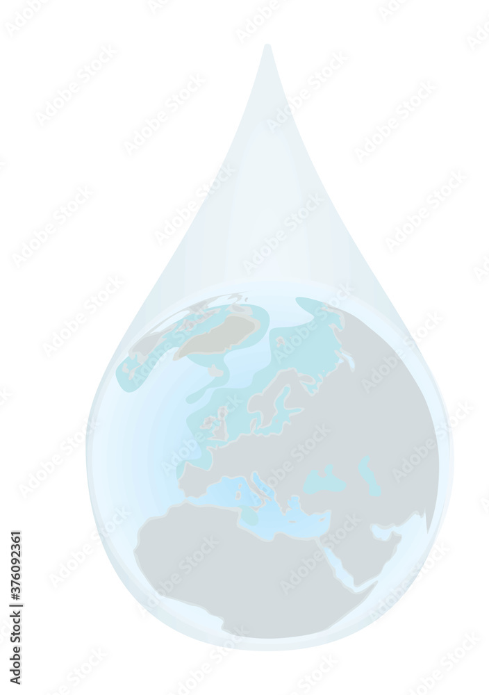 Obraz premium World inside water drop. vector