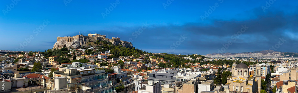 panoramic view of athebs in greece